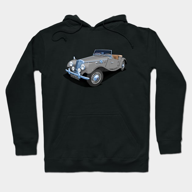 1954 MG TF sports car in birch grey Hoodie by candcretro